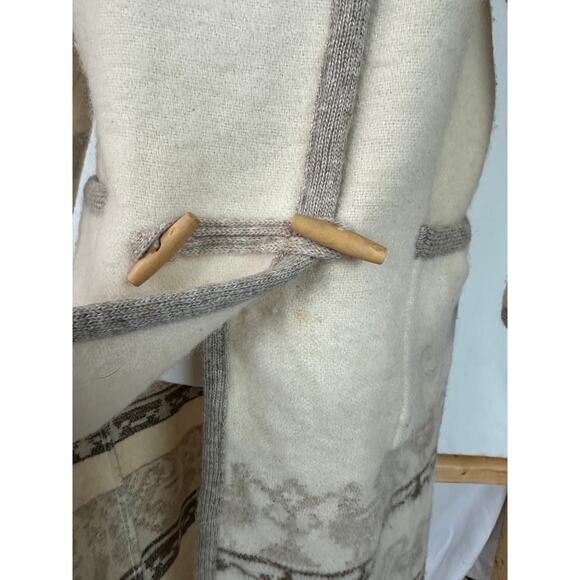 Alafoss Icewool S Ivory 100% Pure Virgin Wool Long Cardigan Sweater Coat - Picture 10 of 16